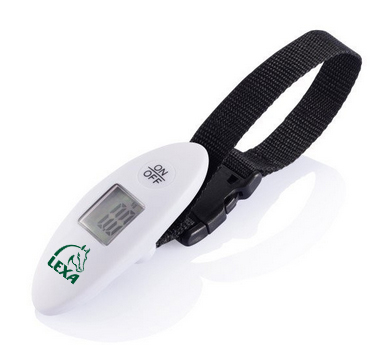 Digitales Thermometer mit schwarzem Armband, zeigt Temperatur an, Marke 'LEXA' sichtbar.