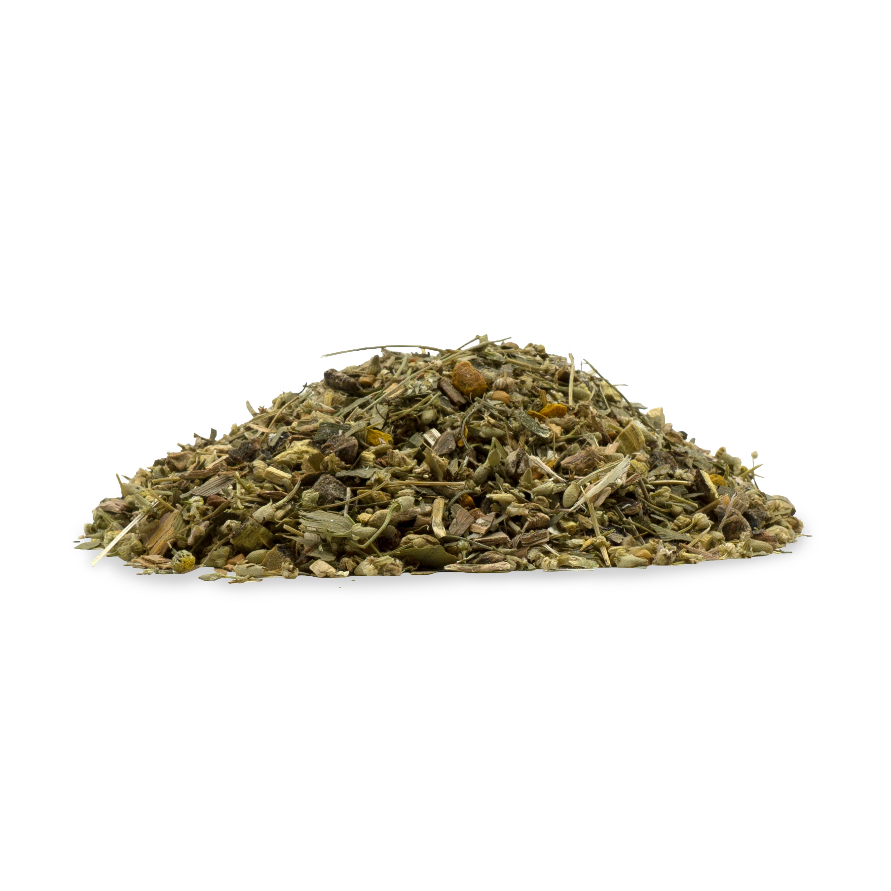 Häufchen mit den Kräutern der Mischung